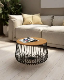 Mesa de Centro Redonda con Estructura Negra ÍNDICO CNG1106N