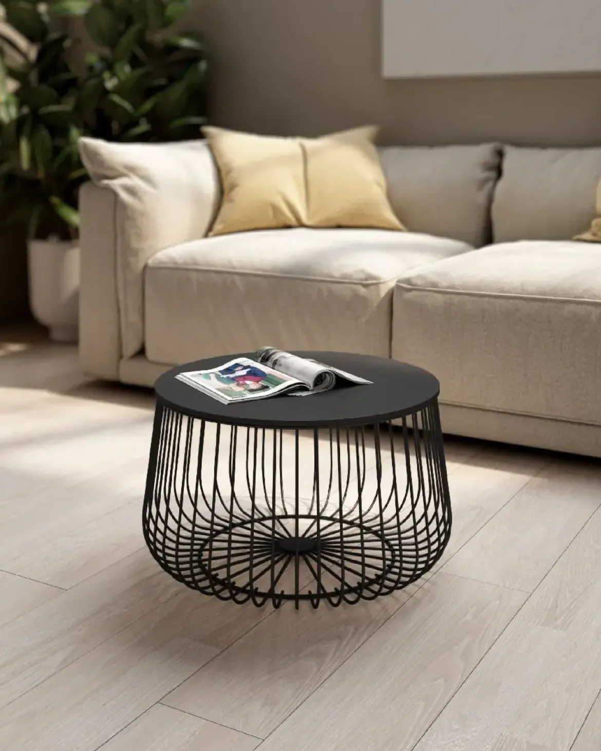 Mesa de Centro Redonda con Estructura Negra ÍNDICO CNG1106N