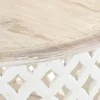 Mesa de Centro Redonda de Madera de Mango Natural MB-199887
