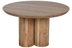 Mesa de Centro Redonda de Madera de Acacia Natural MB-212657