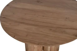 Mesa de Centro Redonda de Madera de Acacia Natural MB-212657