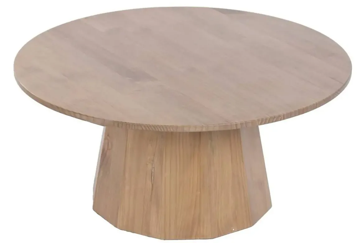 Mesa de Centro Redonda de Madera de Abeto 89 cm MB-230873
