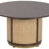 Mesa de Centro Redonda de Madera de Mango Marrón Oscuro MB-222843