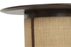 Mesa de Centro Redonda de Madera de Mango Marrón Oscuro MB-222843