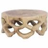 Mesa de Centro Redonda de Madera de Suar 70 cm 32-227