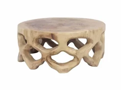 Mesa de Centro Redonda de Madera de Suar 70 cm 32-227