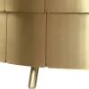 Mesa de Centro Redonda de Mango y Latón Dorado MB-220016