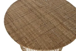 Mesa de Centro Redonda de Ratán Natural con Estructura de Acero MB-215355
