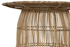 Mesa de Centro Redonda de Ratán Natural con Estructura de Acero MB-215355