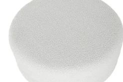 Mesa de Centro Redonda Tapizada con Baúl en Poliéster Blanco MB-217366