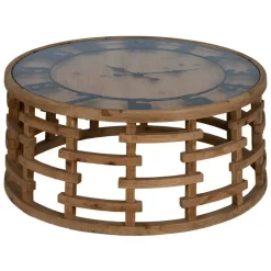 Mesa de Centro Salón Reloj de Dm-Madera 80x80x36 cm 611408