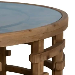 Mesa de Centro Salón Reloj de Dm-Madera 80x80x36 cm 611408