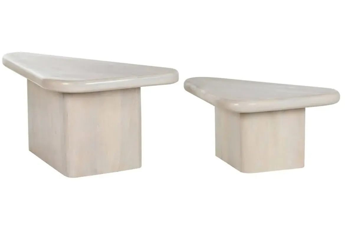 Mesa de Centro Set 2 de Madera de Mango Natural MB-213349