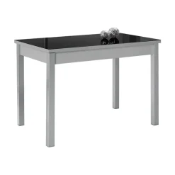 Mesa de Cocina Aluminio con Tablero de Cristal CIGALES 156