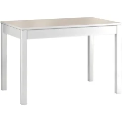 Mesa de Cocina Blanca con Tablero de Cristal CIGALES 156