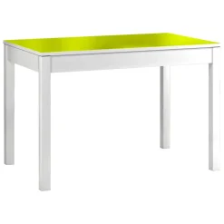 Mesa de Cocina Blanca con Tablero de Cristal CIGALES 156