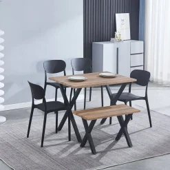 Mesa de Cocina con Patas de Aspa de color Negro VIDEL