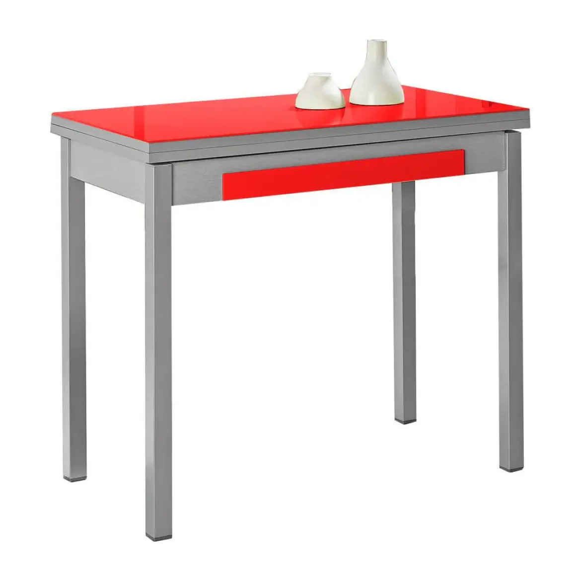 Mesa de cocina de 90x50 cm con apertura libro y tapa de cristal