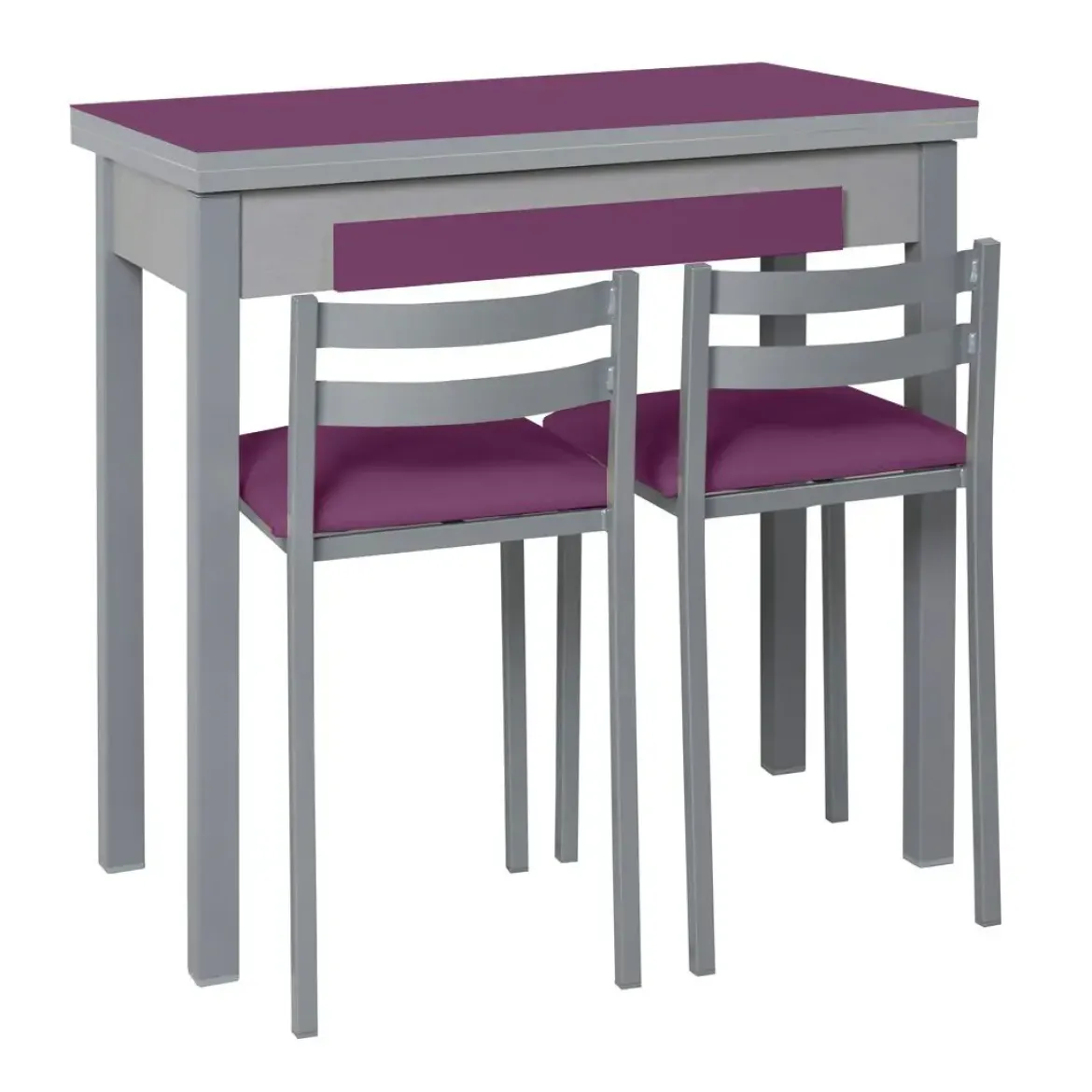 Mesa de cocina de 90x50 cm con apertura libro y tapa de cristal