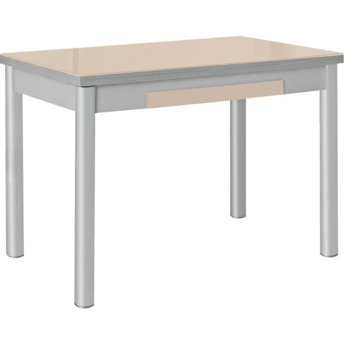 Mesa de Cocina Extensible Alas con Tablero de Cristal LEÓN 914/AL