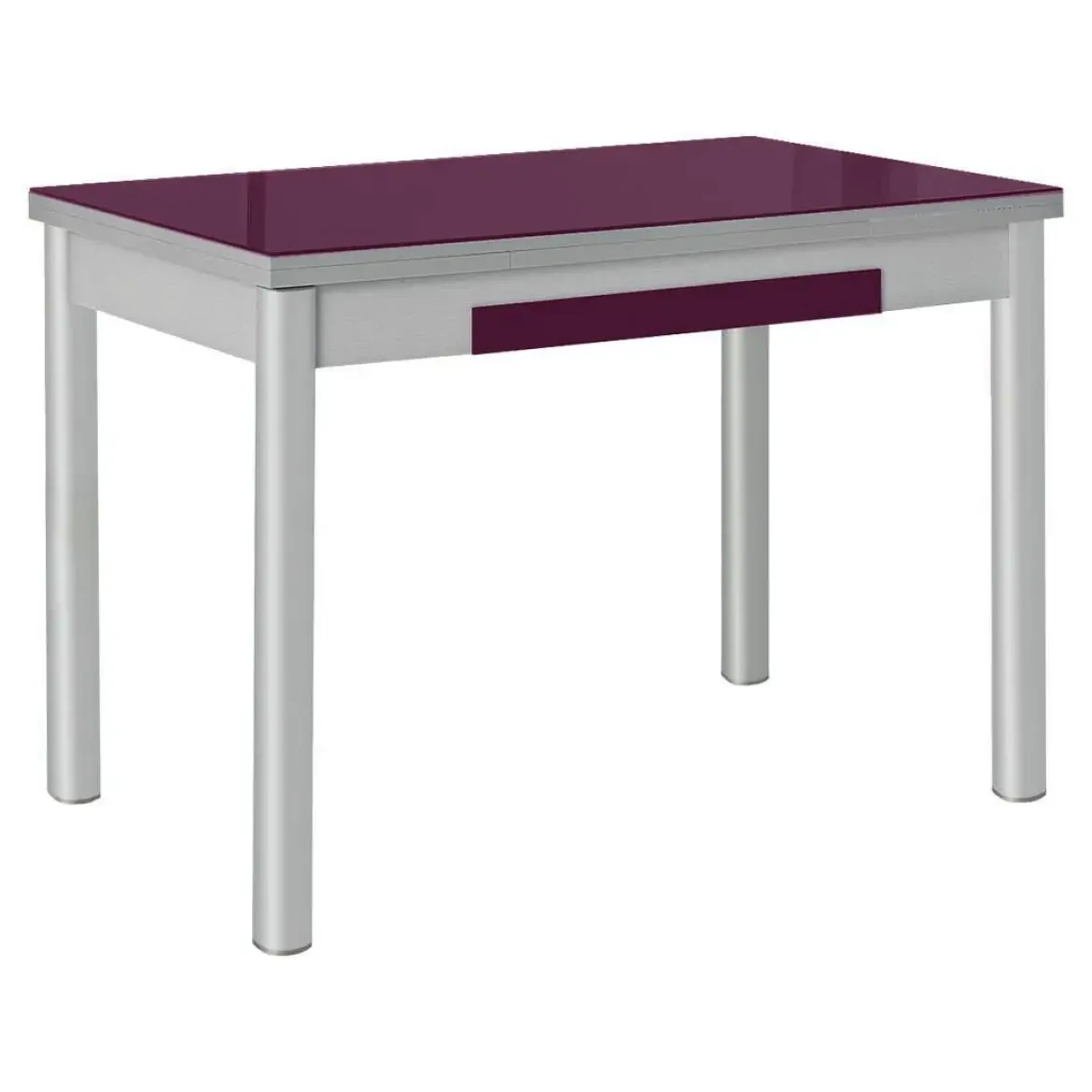 Mesa de Cocina Extensible Alas con Tablero de Cristal LEÓN 914/AL