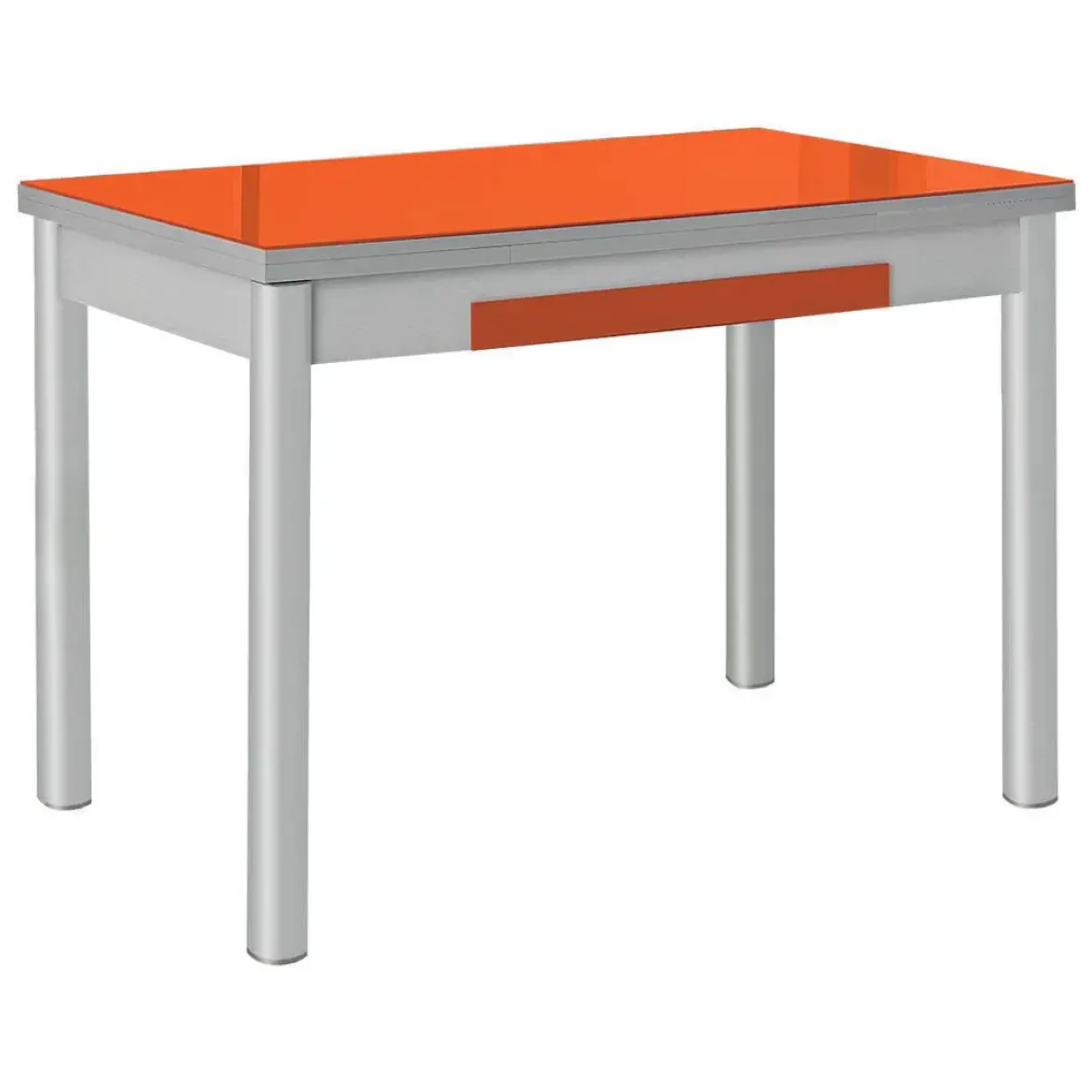 Mesa de Cocina Extensible Alas con Tablero de Cristal LEÓN 914/AL