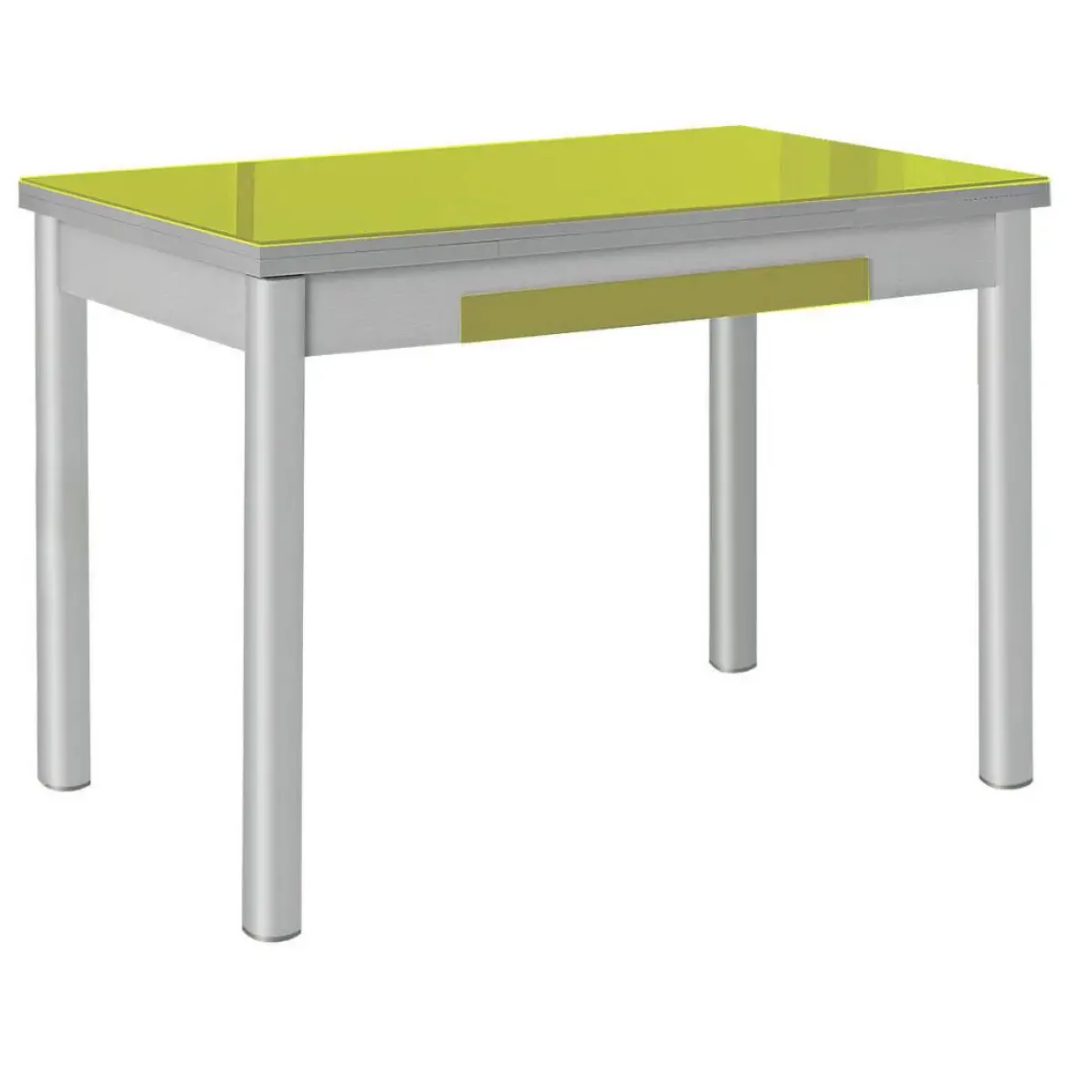 Mesa de Cocina Extensible Alas con Tablero de Cristal LEÓN 914/AL