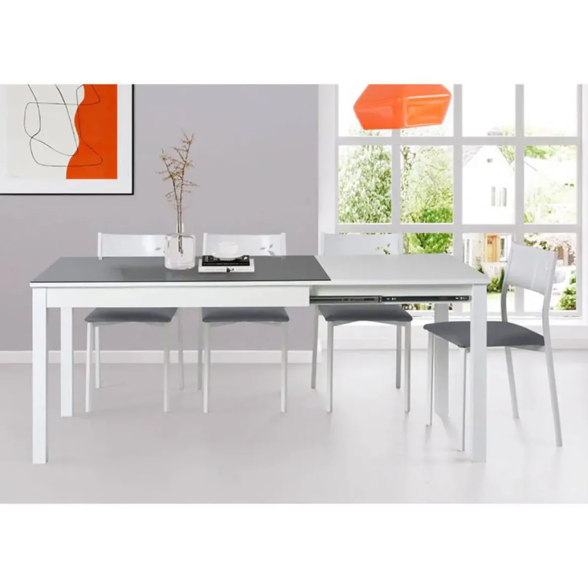 Mesa de Cocina Extensible Carro de Aluminio color Blanco VIENA 903