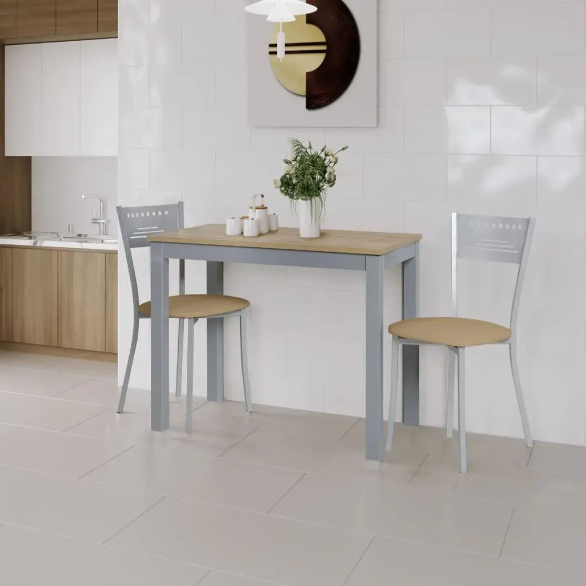 Mesa de Cocina Extensible Carro con Tablero Laminado 656/AL ANDRIA