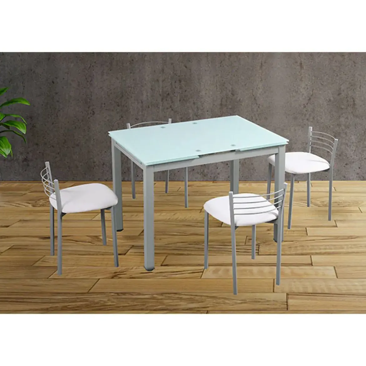 Mesa de Cocina Extensible con Patas de Metal color Gris