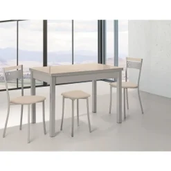 Mesa de Cocina Extensible con Tablero de Cristal PANES 814/AL