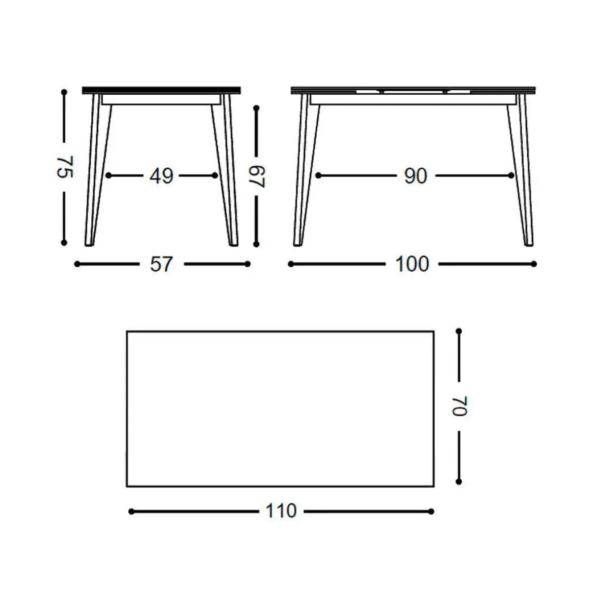 Mesa de Cocina Fija con Tablero de Cristal 131/AL ERGO