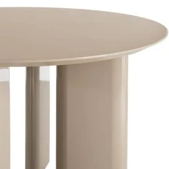 Mesa de Comedor Alto Brillo Taupe de MDF 120x120 cm 615295