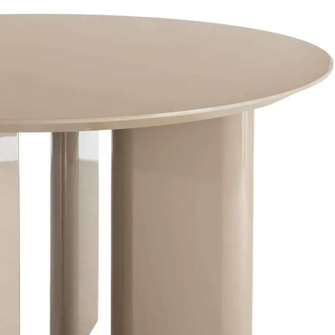 Mesa de Comedor Alto Brillo Taupe de MDF 120x120 cm 615295