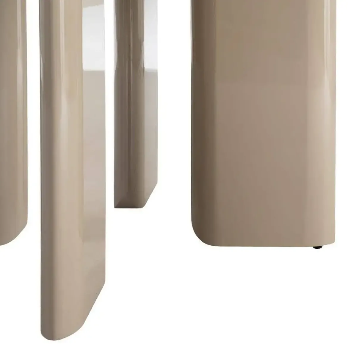 Mesa de Comedor Alto Brillo Taupe de MDF 120x120 cm 615295