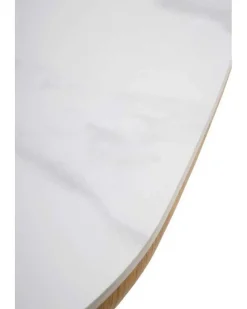 Mesa de Comedor Cuadrada de Madera-Cerámica Blanca GABAR 11419