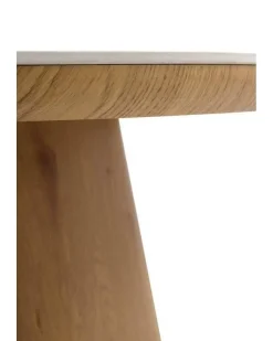 Mesa de Comedor Cuadrada de Madera-Cerámica Blanca GABAR 11419