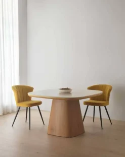 Mesa de Comedor Cuadrada de Madera-Cerámica GABAR 11420