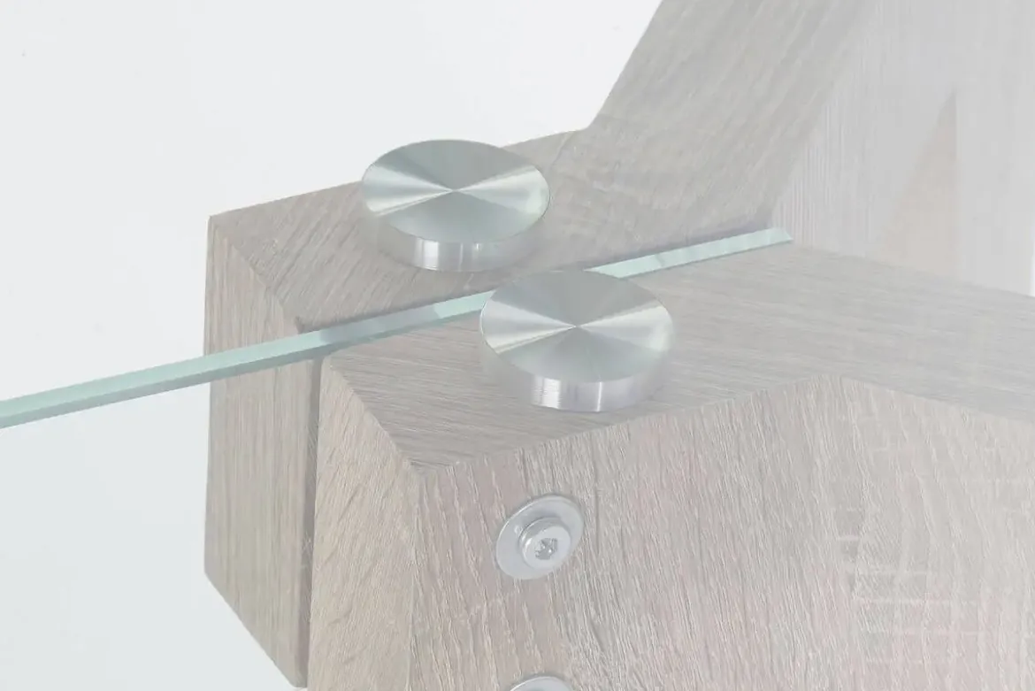 Mesa de Comedor de Cristal Templado 160 cm con Patas MDF MB-179590