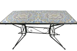 Mesa de Comedor de Forja con Cerámica Diseño Mosaico MB-224506