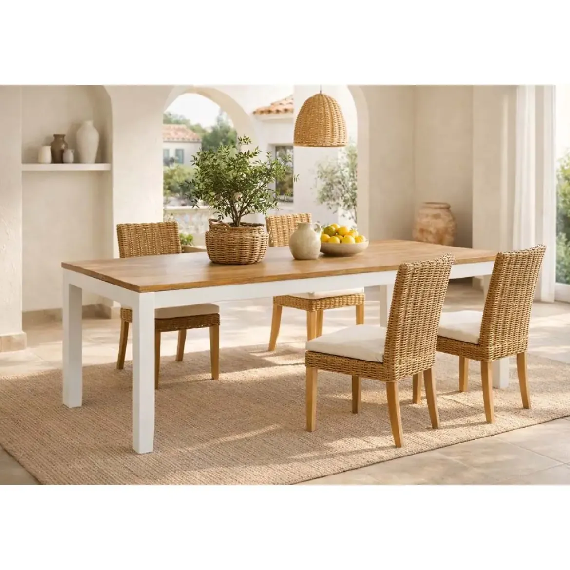 Mesa de Comedor de Madera Acacia y Mango para 8 Personas MB-207446
