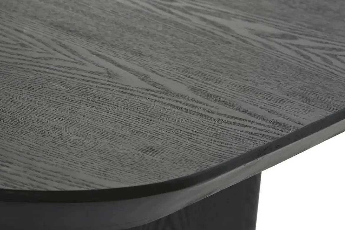 Mesa de Comedor de Madera de Abeto Negra para 6 Personas MB-226714