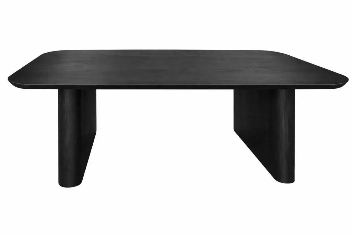 Mesa de Comedor de Madera de Abeto Negra para 6 Personas MB-226714