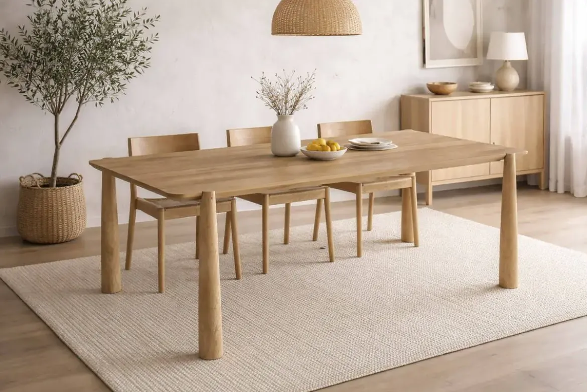 Mesa de Comedor de Madera de Acacia 180x90 cm MB-226690