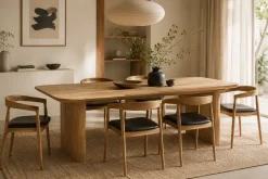 Mesa de Comedor de Madera de Teca 250 cm Natural MB-221789