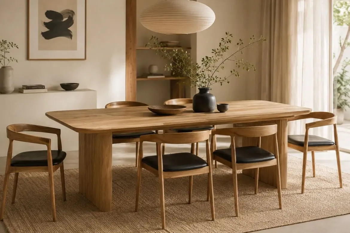 Mesa de Comedor de Madera de Teca 250 cm Natural MB-221789