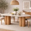 Mesa de Comedor de MDF con Superficie de Granito Marrón Claro MB-226673