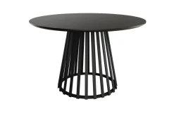 Mesa de Comedor de Metal Negro y Sobre Biselado de 25 mm 120 cm SAHARA