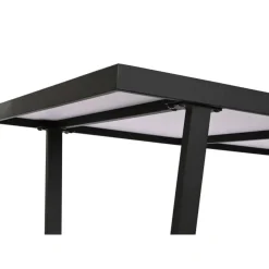 Mesa de Comedor de Metal y Piedra Sintetizada Color Blanco y Negro MB-208952