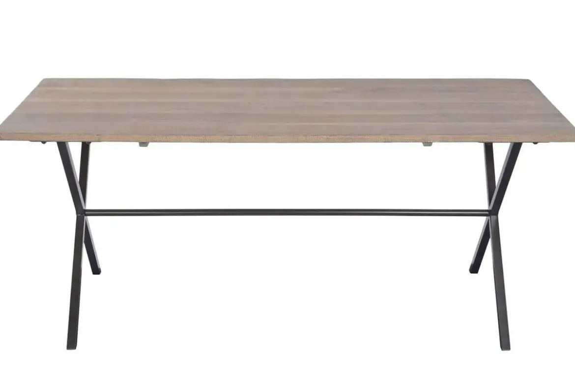 Mesa de Comedor de Teca con Patas de Metal MB-227262